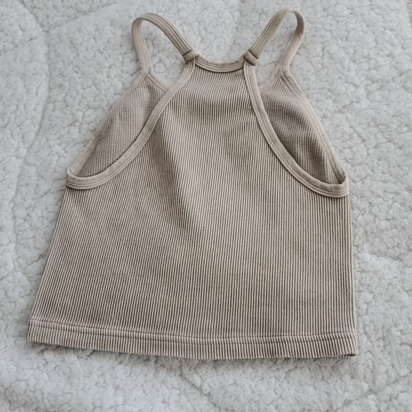 6. Free People Movement Happiness Runs Crop Brushed Taupe - Picture 3 of 17